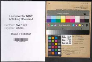 Entnazifizierung Ferdinand Thiele , geb. 28.04.1900 (Ingenieur)