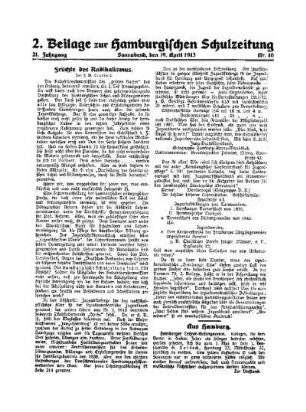 Früchte des Radikalismus : 2. Beilage Nr. 16