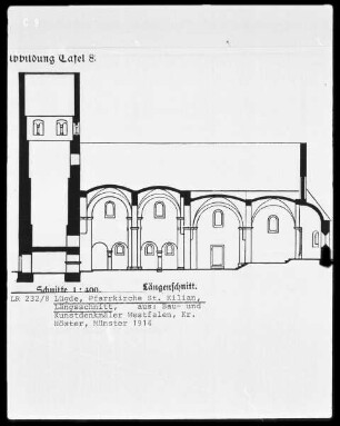 Längsschnitt durch die Pfarrkirche Sankt Kilian in Lügde