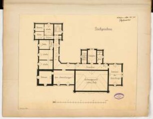 Rathaus, Wilhelmshaven Monatskonkurrenz Februar 1890: Grundriss Dachgeschoss; Maßstabsleiste
