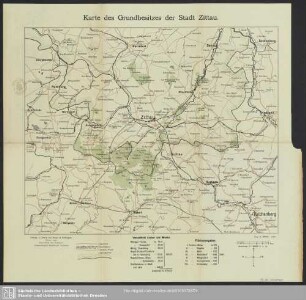 Karte des Grundbesitzes der Stadt Zittau