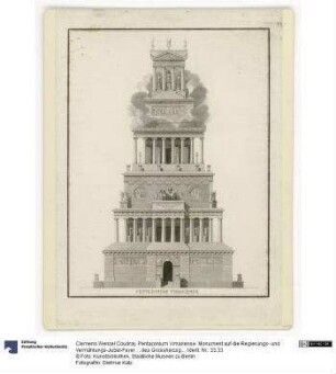 Pentazonium Vimariense. Monument auf die Regierungs- und Vermählungs-Jubel-Feyer ... des Grossherzogs Carl August von Sachsen-Weimar-Eisenach ... im September und October 1825. (1 Bl. bez:) C. W. Coudray inv. & del. C. A. Schwerdgeburth sculp. & impr.