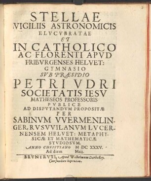 Stellae Vigiliis Astronomicis