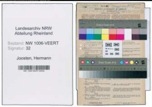 Entnazifizierung Hermann Joosten , geb. 25.02.1901 (Kaufmann)