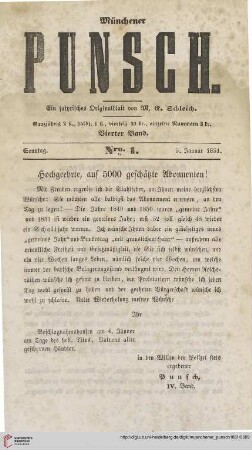 Nro. 1 (5. Januar 1851)