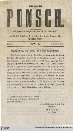 Nro. 1 (5. Januar 1851)