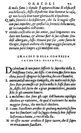Oracoli Della Contessa Caterina Nvgarola.