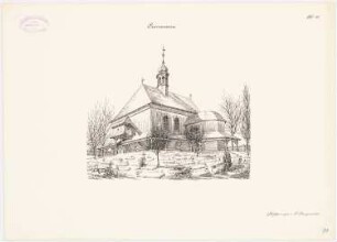 Holzkirche, Czarnowanz: Perspektivische Ansicht (aus: Die Holzkirchen und Holztürme der preußischen Ostprovinzen)