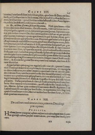 Capvt XIII. De casibus conscientiae circa primum Decalogi praeceptum.