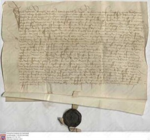 Herman [III.] Riedesel der Ältere, Erbmarschall zu Hessen, Katherina, seine eheliche Hausfrau, verkaufen an Abt Johan zu Fulda (Fulde) ihren Teil ...