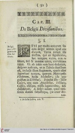 Cap. III: De Belgii divisionibus
