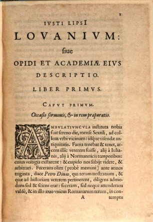 Ivsti Lipsi[i] Lovanivm: siue Opidi Et Academiae Eivs Descriptio : Libri Tres