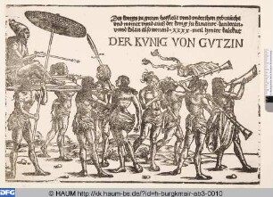 Der König von Cochin getragen, mit Musikanten