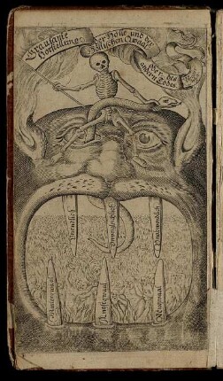 Grausame Beschreibung und Vorstellung Der Hölle Und der höllischen Qwal, Oder des andern und ewigen Todes : in Teutscher Sprache nachdenklich, und also vor die Augen geleget ... ; Mit etzlichen Schrekkniß-vollen Kupfferstükken zugleich vorgebildet