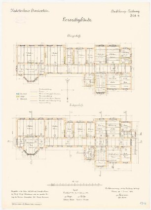 Kadettenhaus, Oranienstein: Lazarett: Grundriss Erdgeschoss, Obergeschoss 1:100