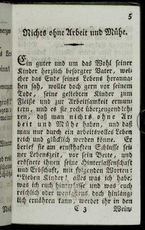 Nichts ohne Arbeit und Mühe