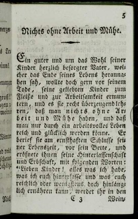 Nichts ohne Arbeit und Mühe