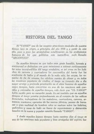 Historia del Tango