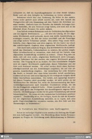2. Verhältnis des Künstlers zum Auftraggeber