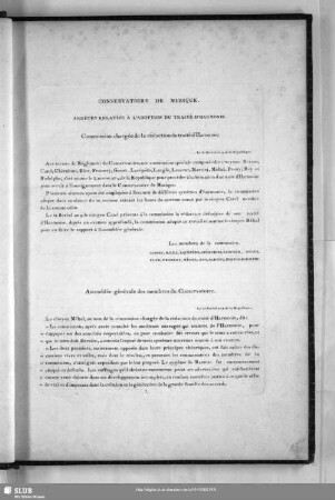 Arrètés relatifs à l'adoption du traité d'Harmonie