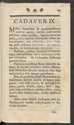 Cadaver IX.