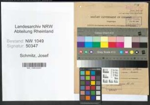 Entnazifizierung Josef Schmitz , geb. 15.08.1902 (Haendler)