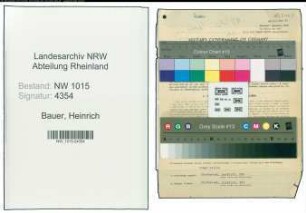 Entnazifizierung Heinrich Bauer , geb. 11.10.1905 (Baeckermeister)