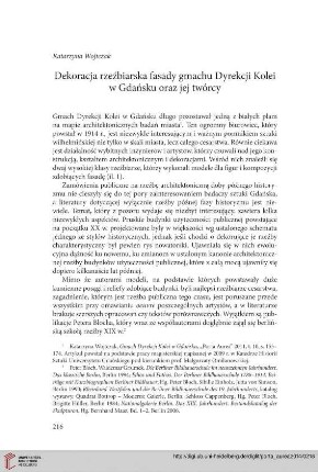 13: Dekoracja rzeźbiarska fasady gmachu Dyrekcji Kolei w Gdańsku oraz jej twórcy