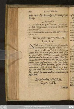 De Conjunctione Nimirum. Cap. CV.