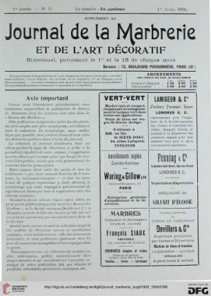 No. 11 (1er Avril 1904)