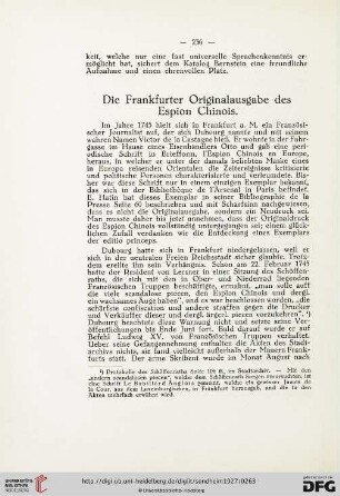 Die Frankfurter Originalausgabe des Espion Chinois