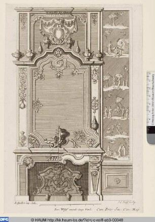 Kamin und Wandschmuck mit Chinoiserien