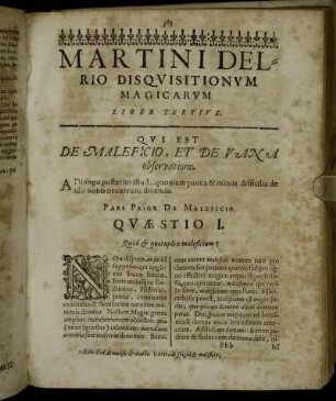Pars Prior De Maleficio.