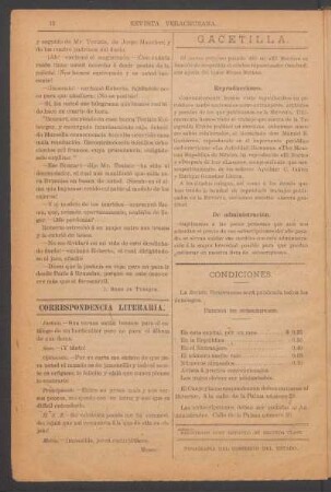 Correspondencia literaria.