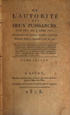 De l'autorité des deux puissances, 2. - 587 S.