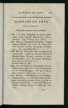 213-332, Sciences et Arts