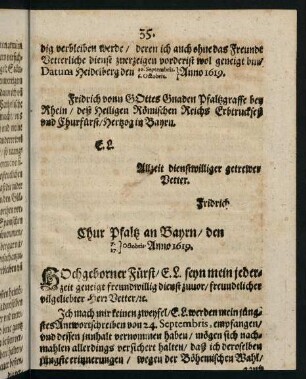 35-39, Chur Pfaltz an Bayrn den 7. Octobris, 17. Octobris Anno 1619