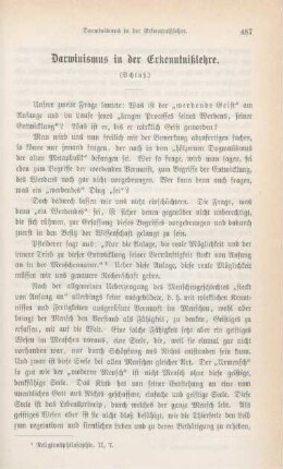 487-499 Darwinismus in der Erkenntnißlehre : Schluß