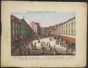 Ansicht vom Naschmarkt in Auerbachshof in Leipzig, Kupferstich, um 1780