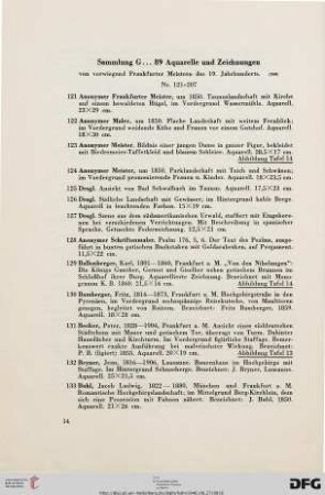 Sammlung G... 89 Aquarelle und Zeichnungen (Nr. 121-207)