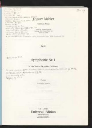 1: Symphonie Nr. 1 : in 4 Sätzen für großes Orchester