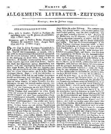 Lieder der Religion und Tugend. Ein Weyhnachts- oder Neujahrsgeschenk für liebenswürdige Kinder. [Zsgest. von J. C. Heise].  Bachmann & Gundermann 1793