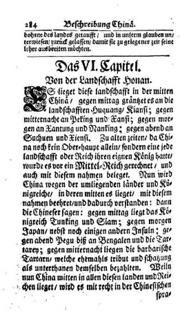 VI. Cap. Von der landschafft Honan