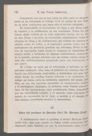 IX - Ideas del profesor de Derecho Civil Dr. Enrique Jorge