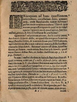 Discursus theologo-iuridico-politicus super illa quaestione: An in republica Christiana bacchanalia, & bacchanrium larvatorum discursationes tolerari possint, & debeant?