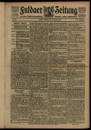 Erste Ausgabe vom Dienstag, den 15. Januar 1907.