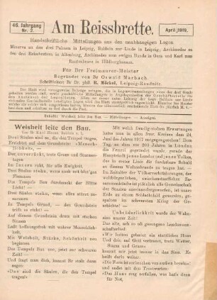 Nr. 2. April 1919.