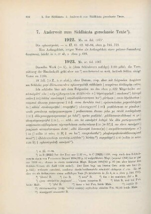 7. Anderweit zum Siddhânta gerechnete Texte