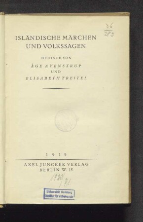 Isländische Märchen und Volkssagen