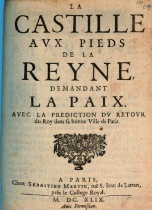 La Castille aux pieds de la reyne